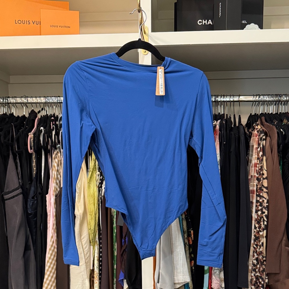SKIMS Blue Long Sleeve Bodysuit